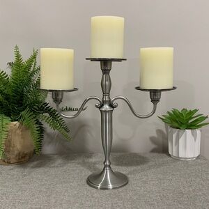 Classic Silver 3 Pillar/Taper Candle Holder